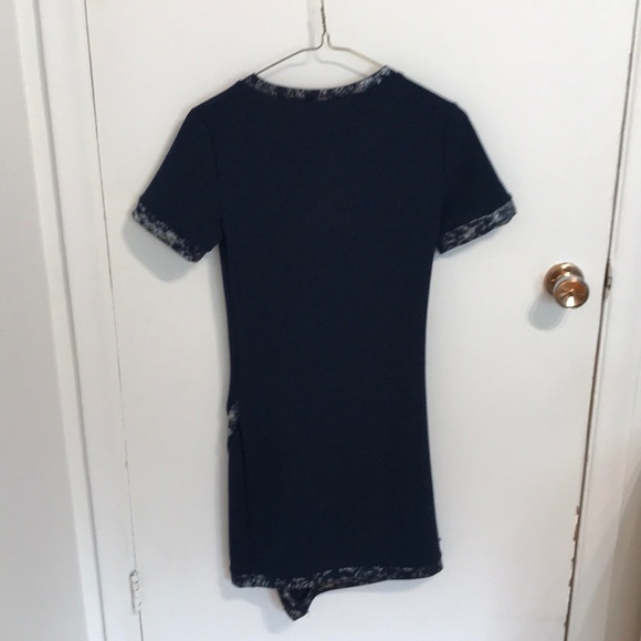Little short sleeves navy and sparkly silver dress - Picture 2 of 4